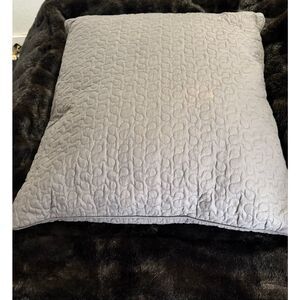 Ikea ALINA Cushion Pillow Gray Quilted Zip Close Euro 25 x 25"